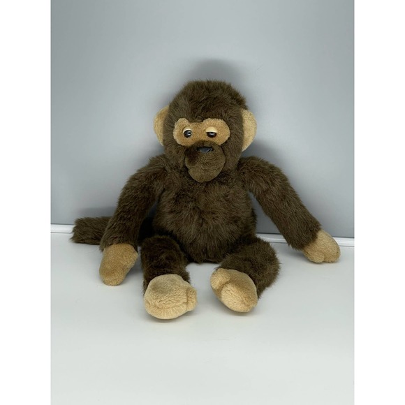 Vintage 1988 Bravo Applause Chimpanzee 17” Realistic Brown Stuffed Plush Monkey - Picture 1 of 12